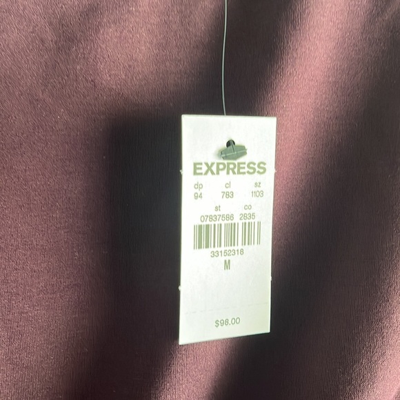 NWT Express eggplant long sleeve heavyweight dress with side cut out - Picture 2 of 8